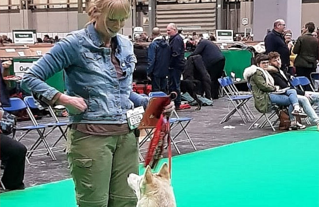 Ali with Kitty (Ch Forstal's Kittila) at Crufts